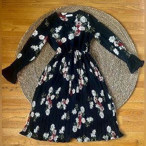 Pink Girl London  black floral dress NWOT size s